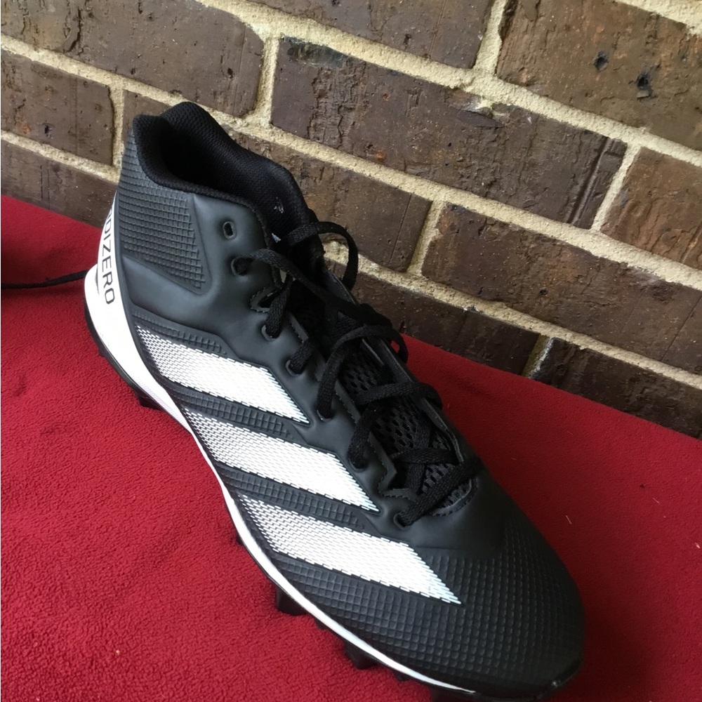 adidas Men’s Black & White Soccer Cleats with Three-Stripes